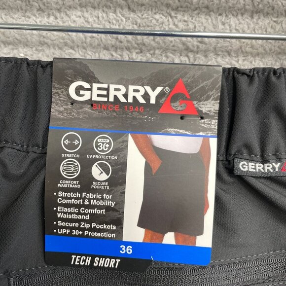 NEW Gerry Men's Size 36 Tech Shorts Black Stretch Fabric UPF 30+ Protection - Picture 4 of 7